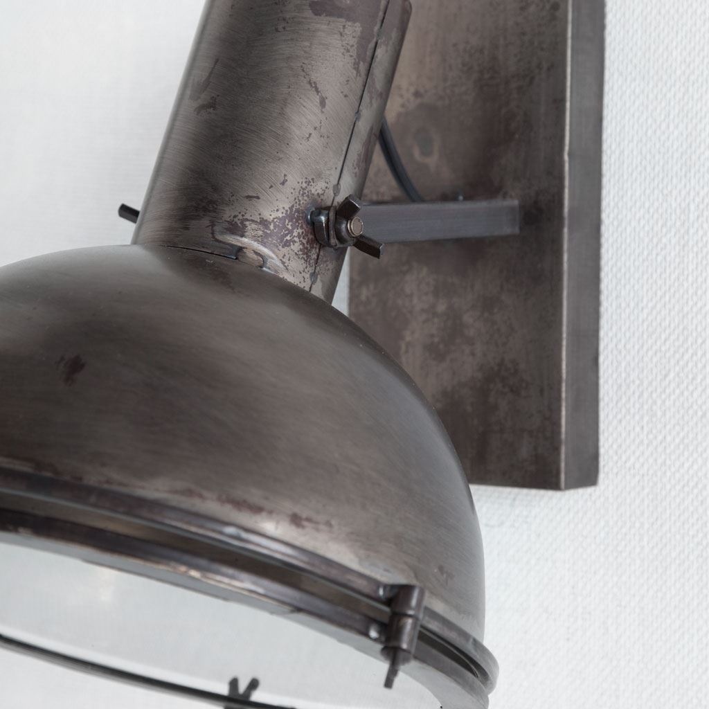 Taza 10.3x12 Gray Metal Dome Shade Wall Sconce-Wall Sconces-DECOROLALA
