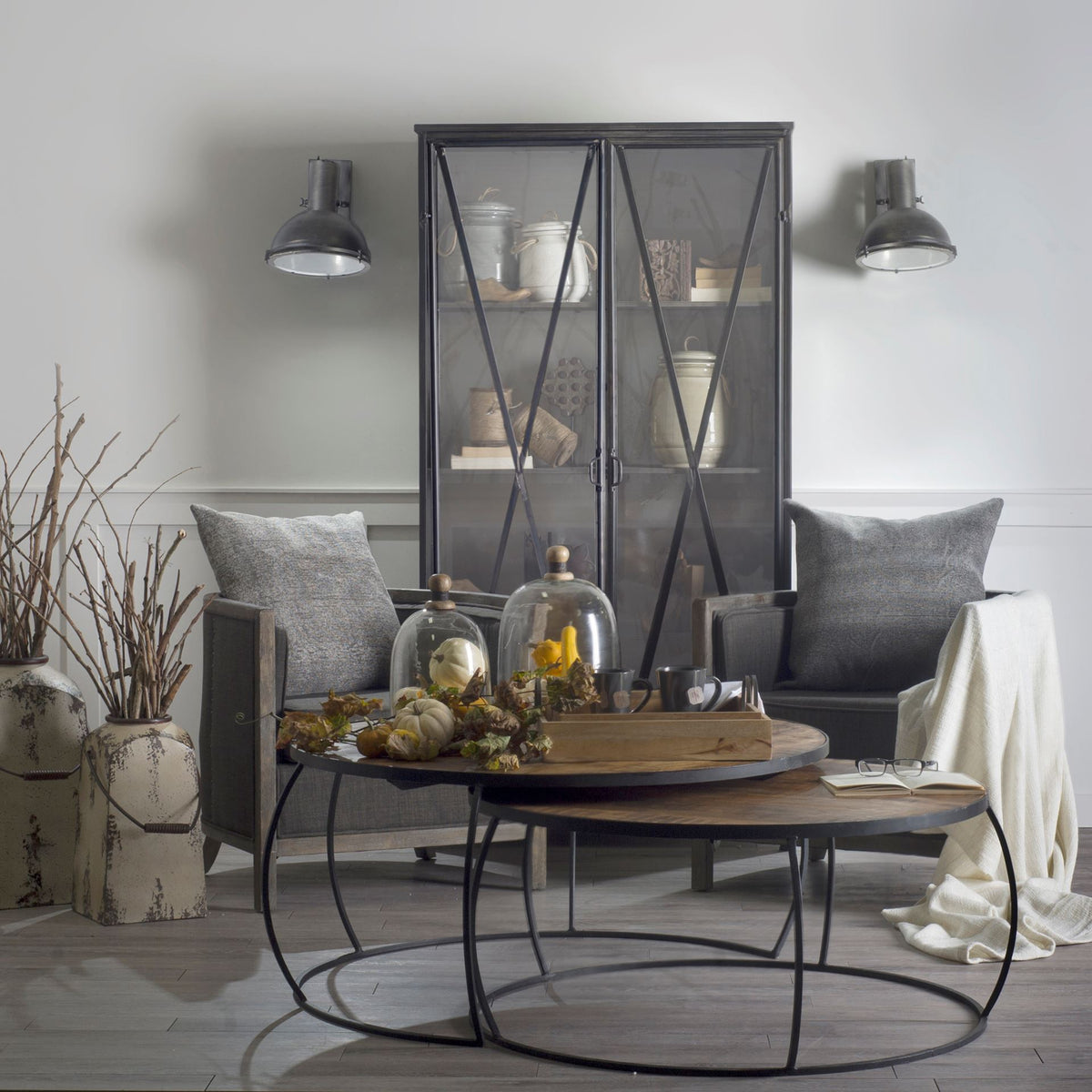 Taza 10.3x12 Gray Metal Dome Shade Wall Sconce-Wall Sconces-DECOROLALA