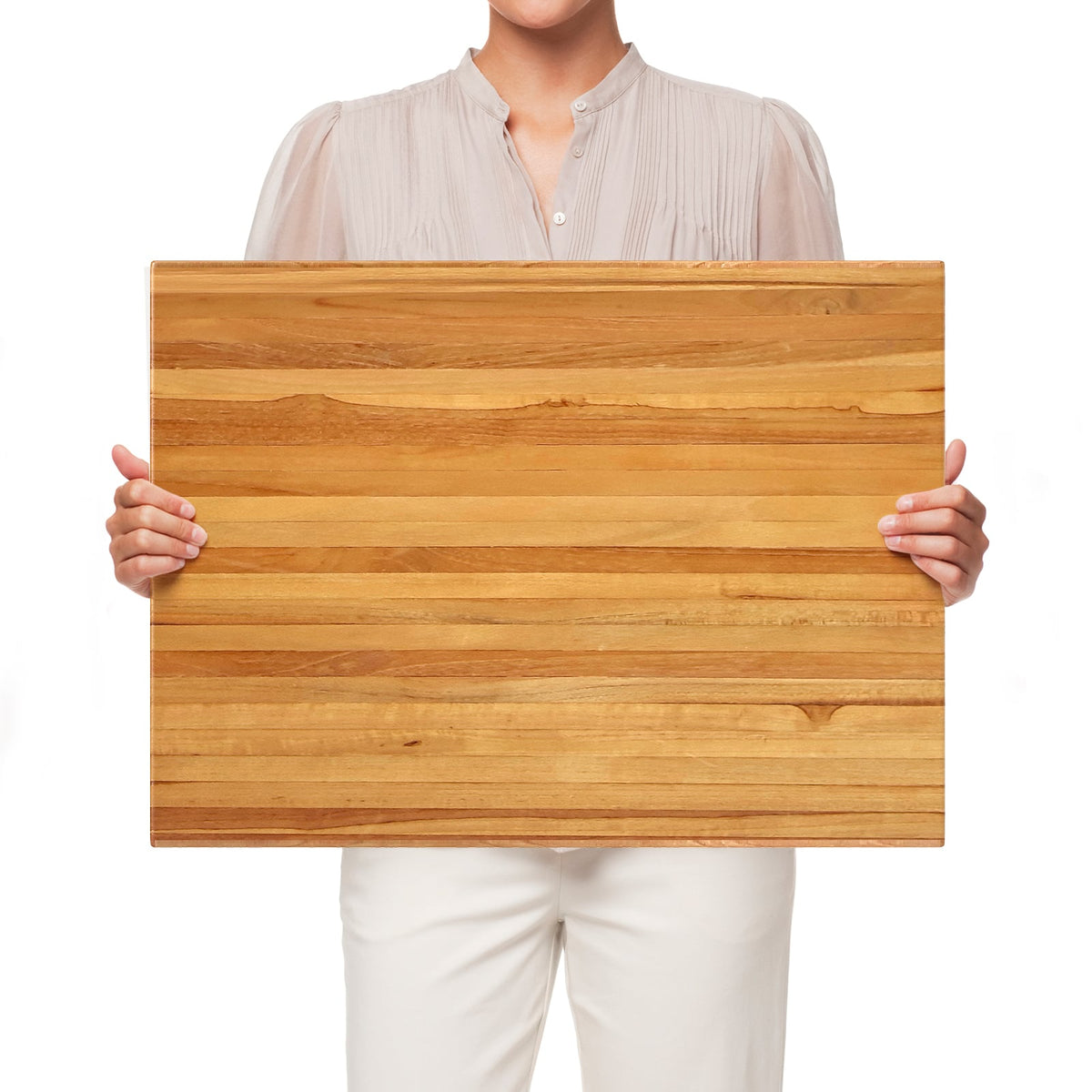 Teak Wood Cutting Board Extra Large 24 Inch Reversible Cutting Board with Handle-Kitchen Tools-DECOROLALA