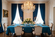 Teal Blue Handmade Linen Tablecloth - Custom Sizes-n/a-DECOROLALA