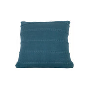 Teal Striped Knit Decorative Pillow 20" x 20"-Decorative Cushions-DECOROLALA