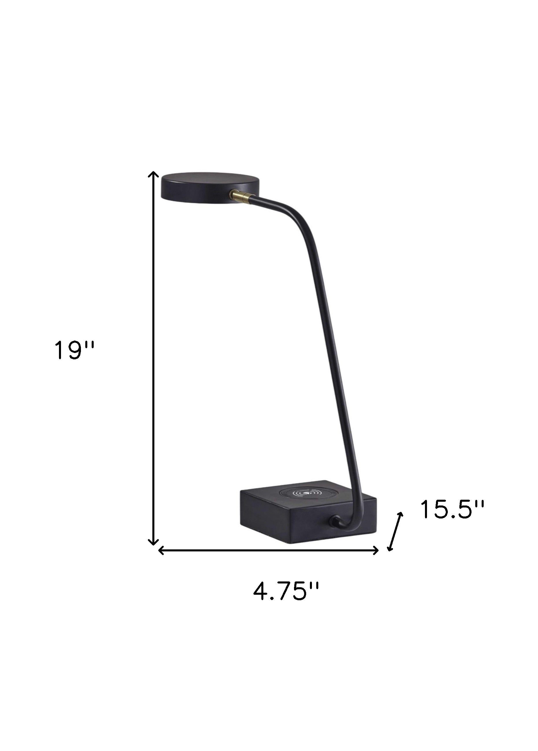 Tech Enhanced Black Metal Disk Led Adjustable Desk Lamp-Table Lamps-DECOROLALA