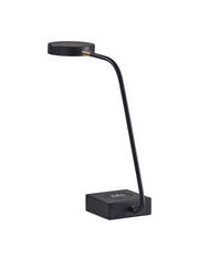 Tech Enhanced Black Metal Disk Led Adjustable Desk Lamp-Table Lamps-DECOROLALA