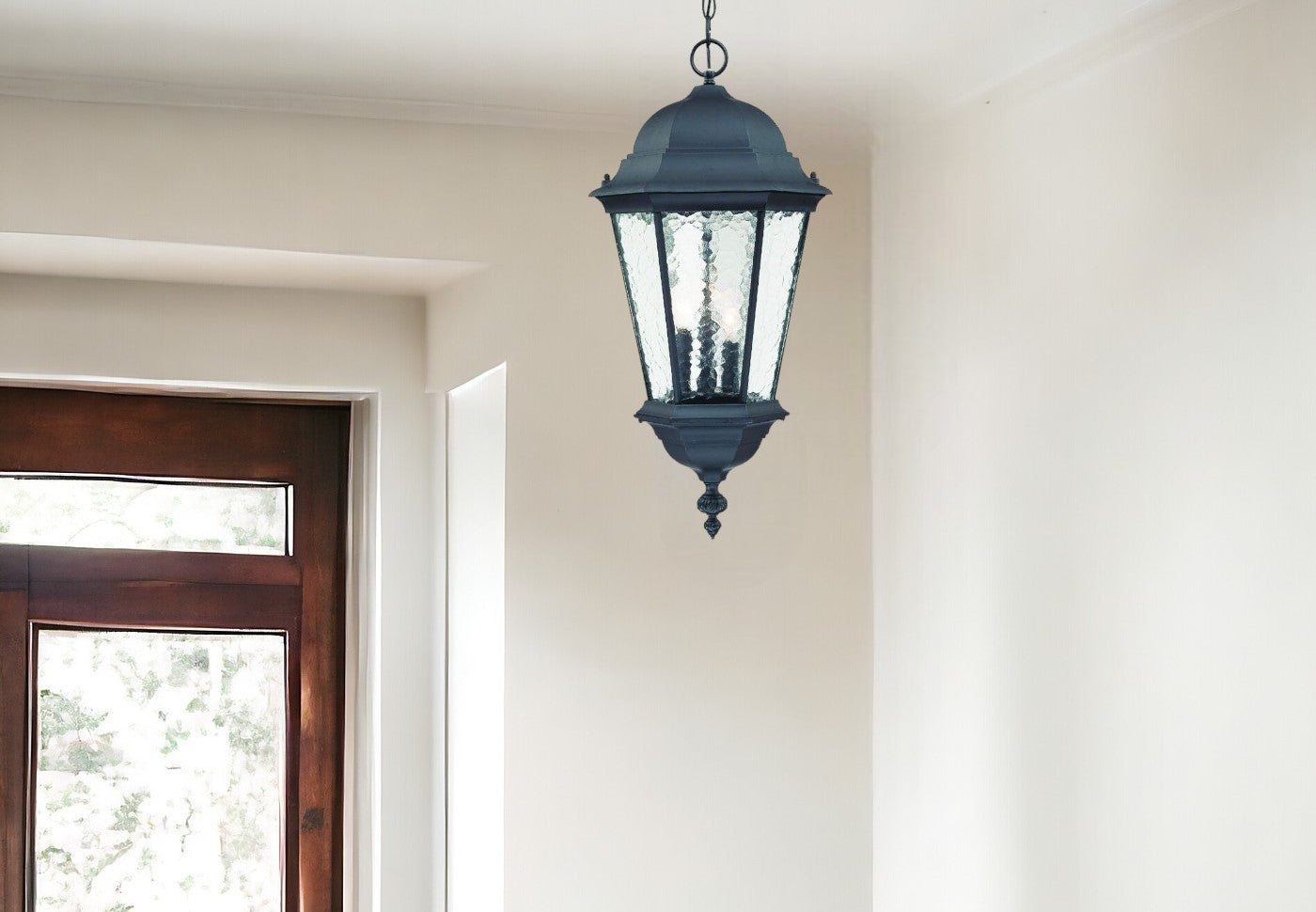 Telfair 3-Light Matte Black Hanging Light-Chandeliers-DECOROLALA