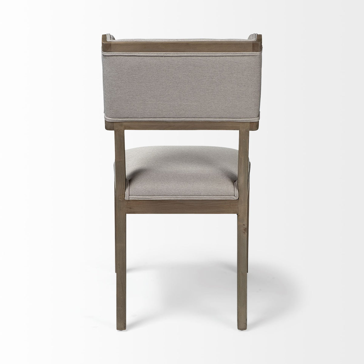 Tenton Open Back Dining Side Chair | Grey Fabric w/ Brown Wood-Dining Chairs-DECOROLALA