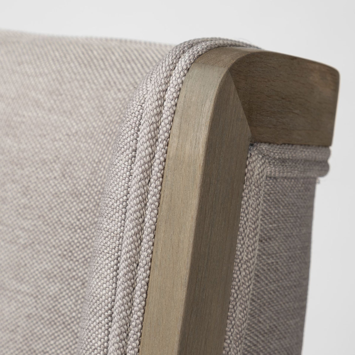 Tenton Open Back Dining Side Chair | Grey Fabric w/ Brown Wood-Dining Chairs-DECOROLALA
