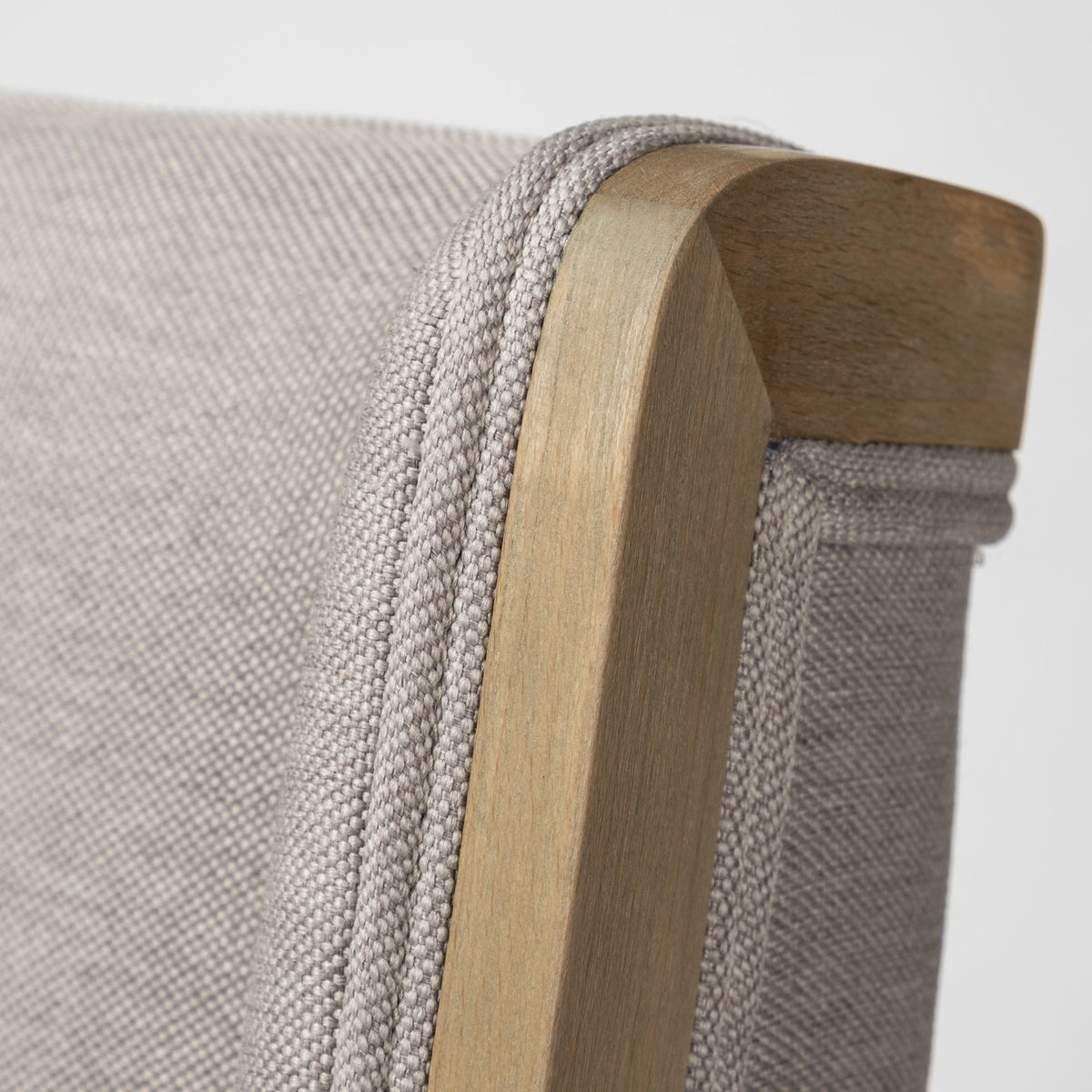 Tenton Open Back Dining Side Chair | Grey Fabric w/ Brown Wooden-Dining Chairs-DECOROLALA