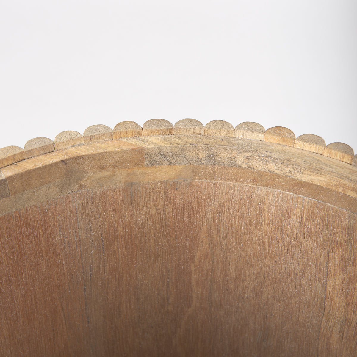 Terra 18L x 18W x 22H Light Brown Wood Fluted Round Side Table-End and Side Tables-DECOROLALA