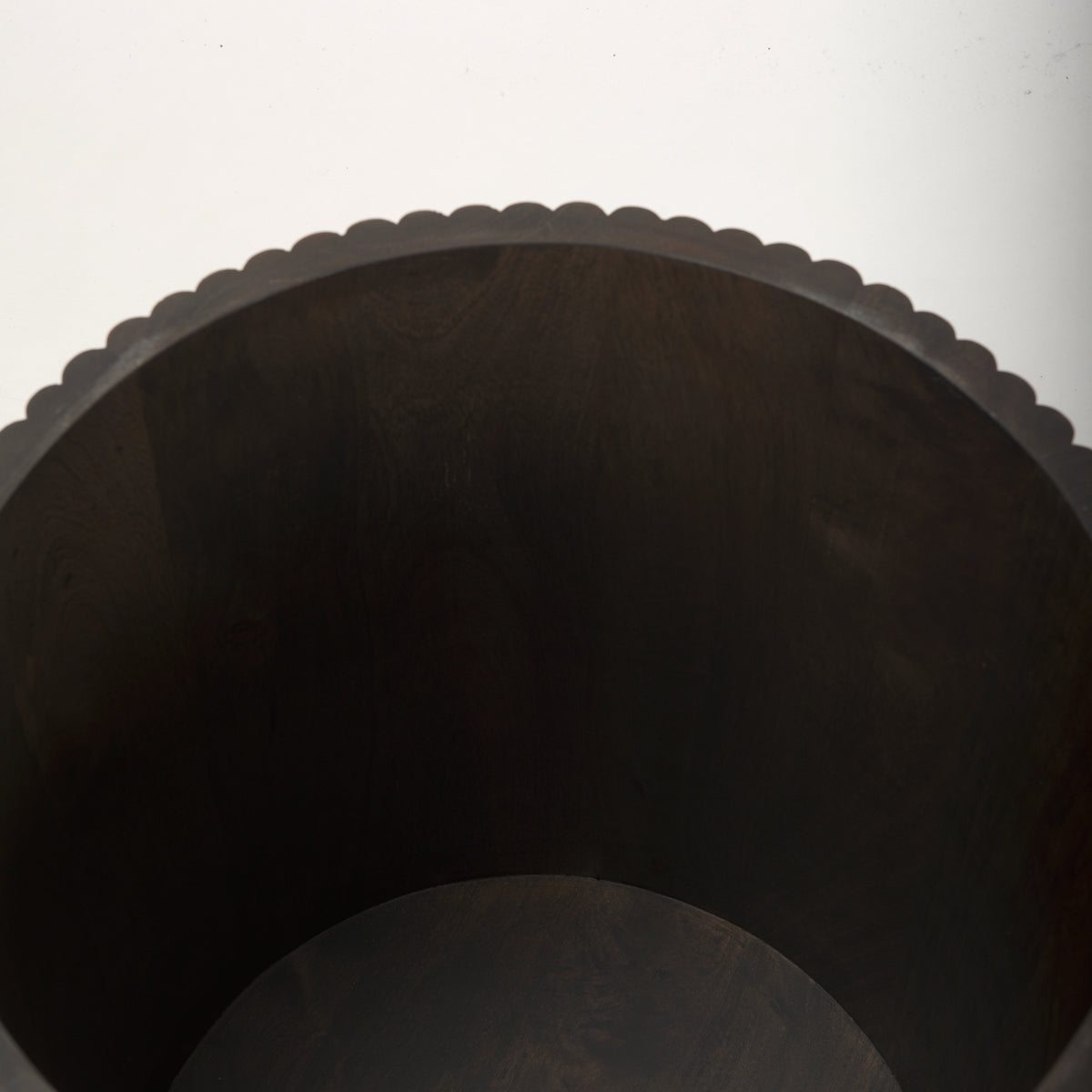 Terra 18L x 18W x 22H Light Brown Wood Fluted Round Side Table-End and Side Tables-DECOROLALA