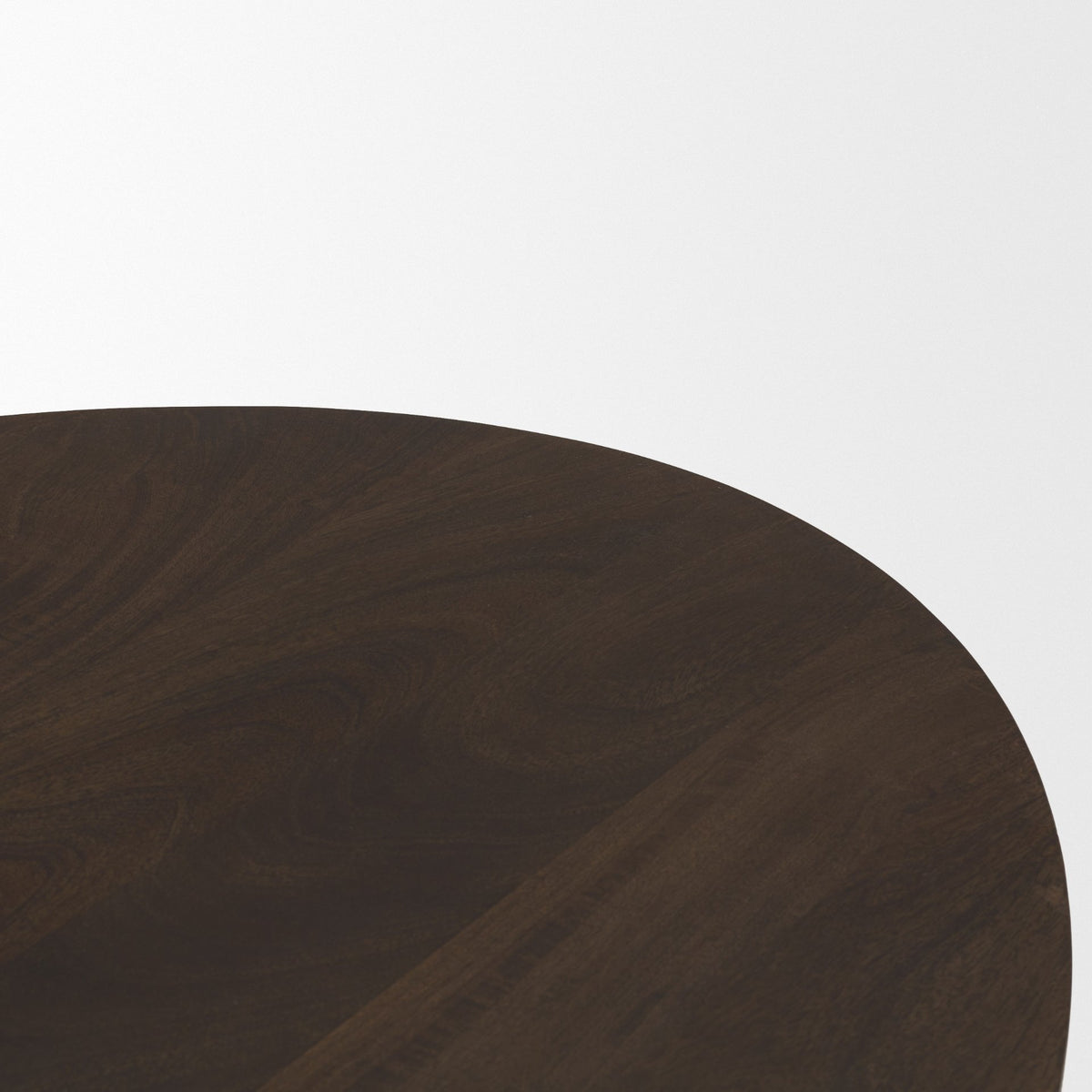 Terra 48L x 28W x 15H Dark Brown Wood Oval Fluted Coffee Table-Coffee Tables-DECOROLALA