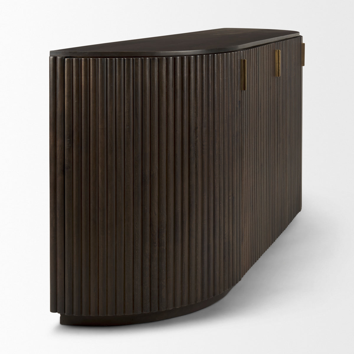 Terra 72L x 18W x 32H Dark Brown Wood Fluted Sideboard-Sideboards & Buffets-DECOROLALA