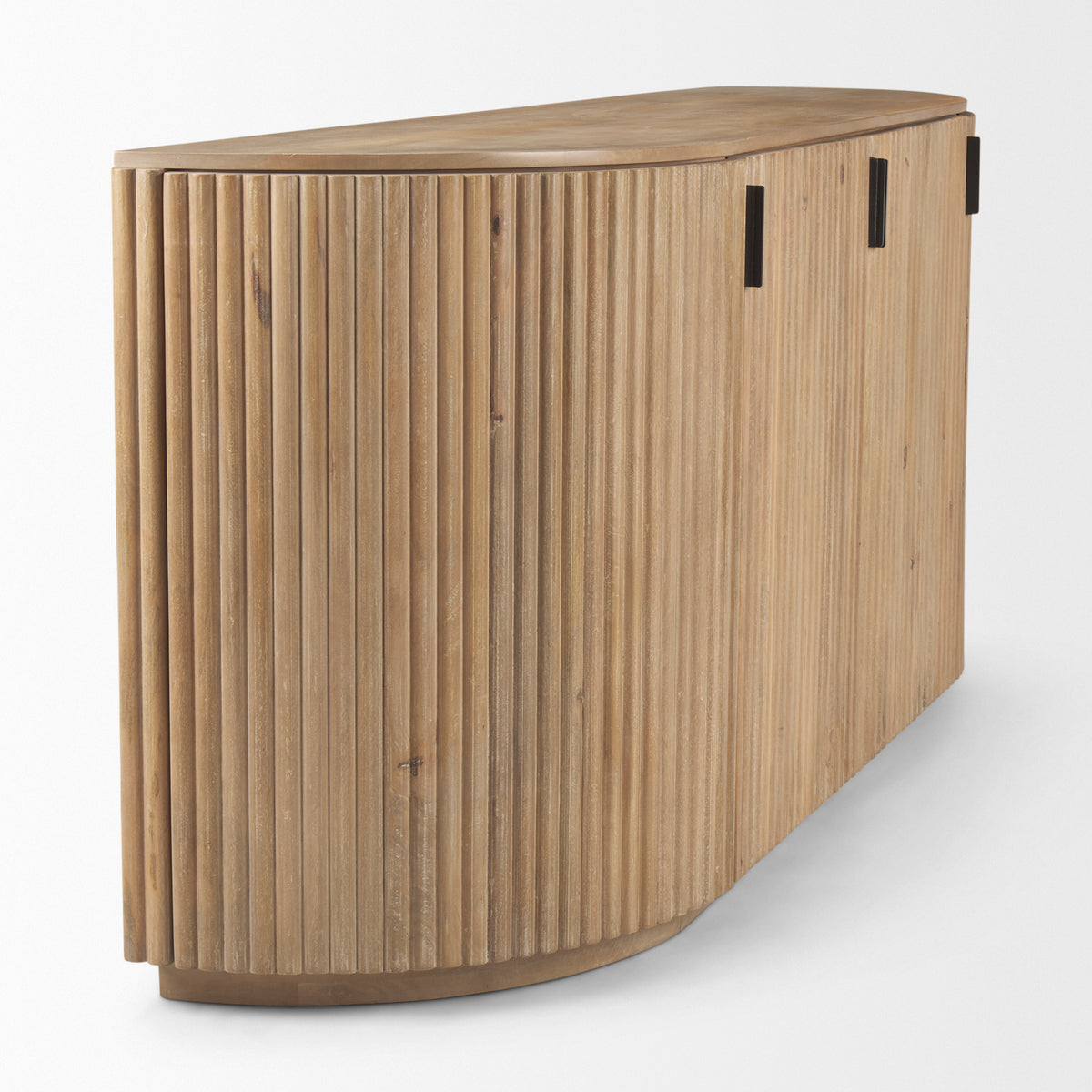 Terra 72L x 18W x 32H Dark Brown Wood Fluted Sideboard-Sideboards & Buffets-DECOROLALA