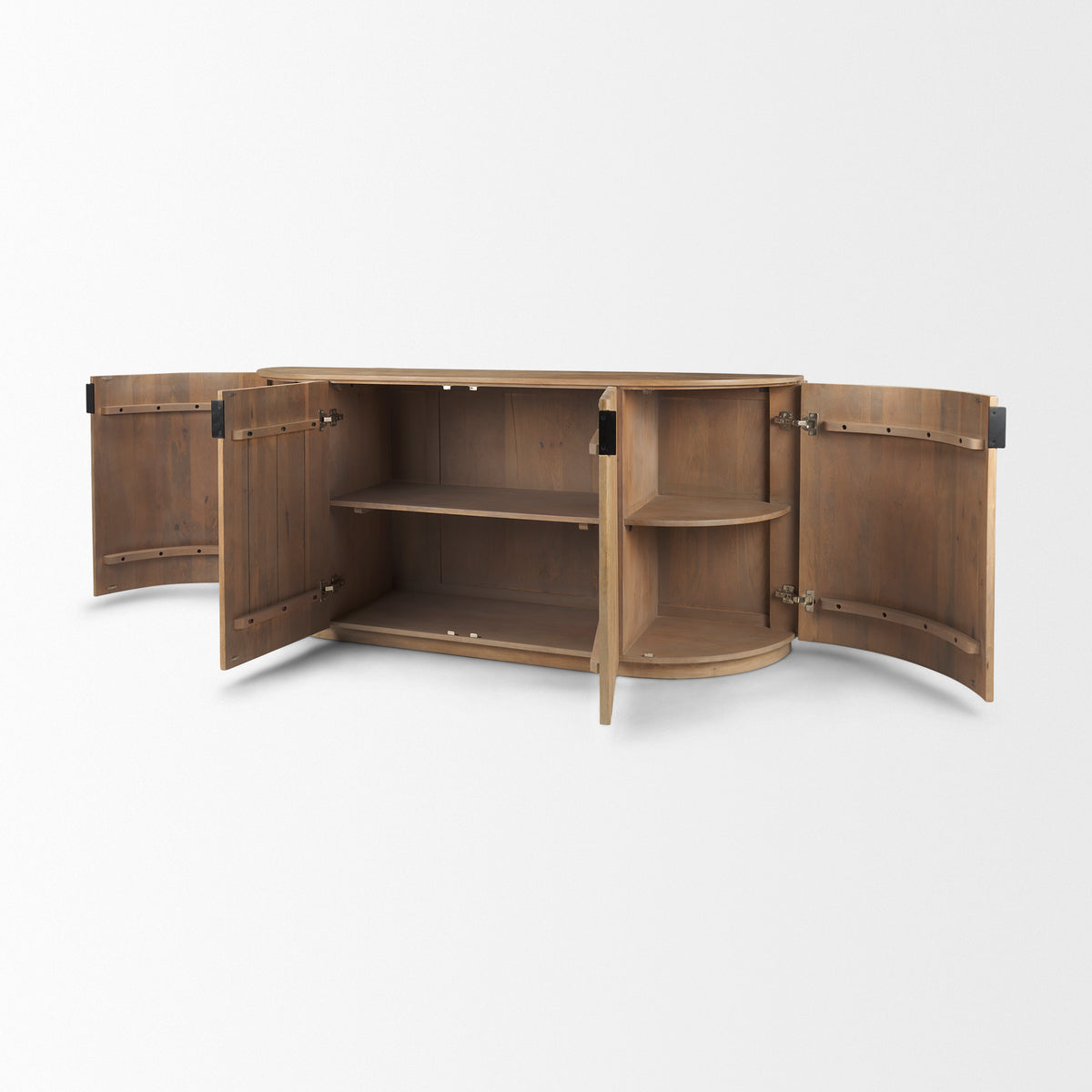 Terra 72L x 18W x 32H Dark Brown Wood Fluted Sideboard-Sideboards & Buffets-DECOROLALA