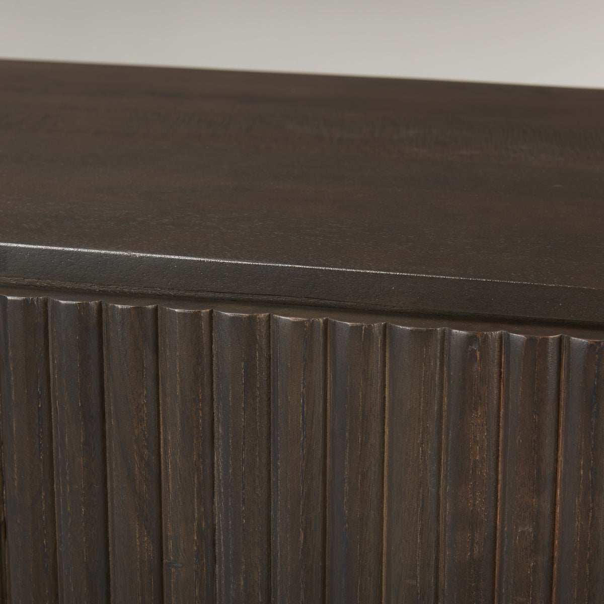 Terra 72L x 18W x 32H Dark Brown Wood Fluted Sideboard-Sideboards & Buffets-DECOROLALA
