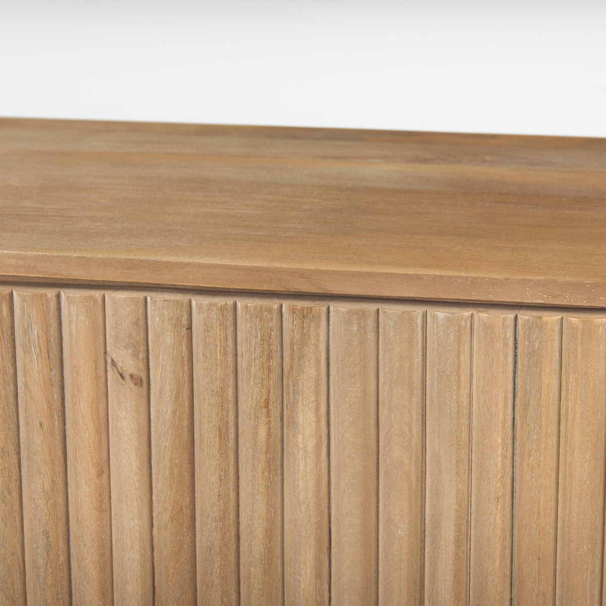Terra 72L x 18W x 32H Dark Brown Wood Fluted Sideboard-Sideboards & Buffets-DECOROLALA