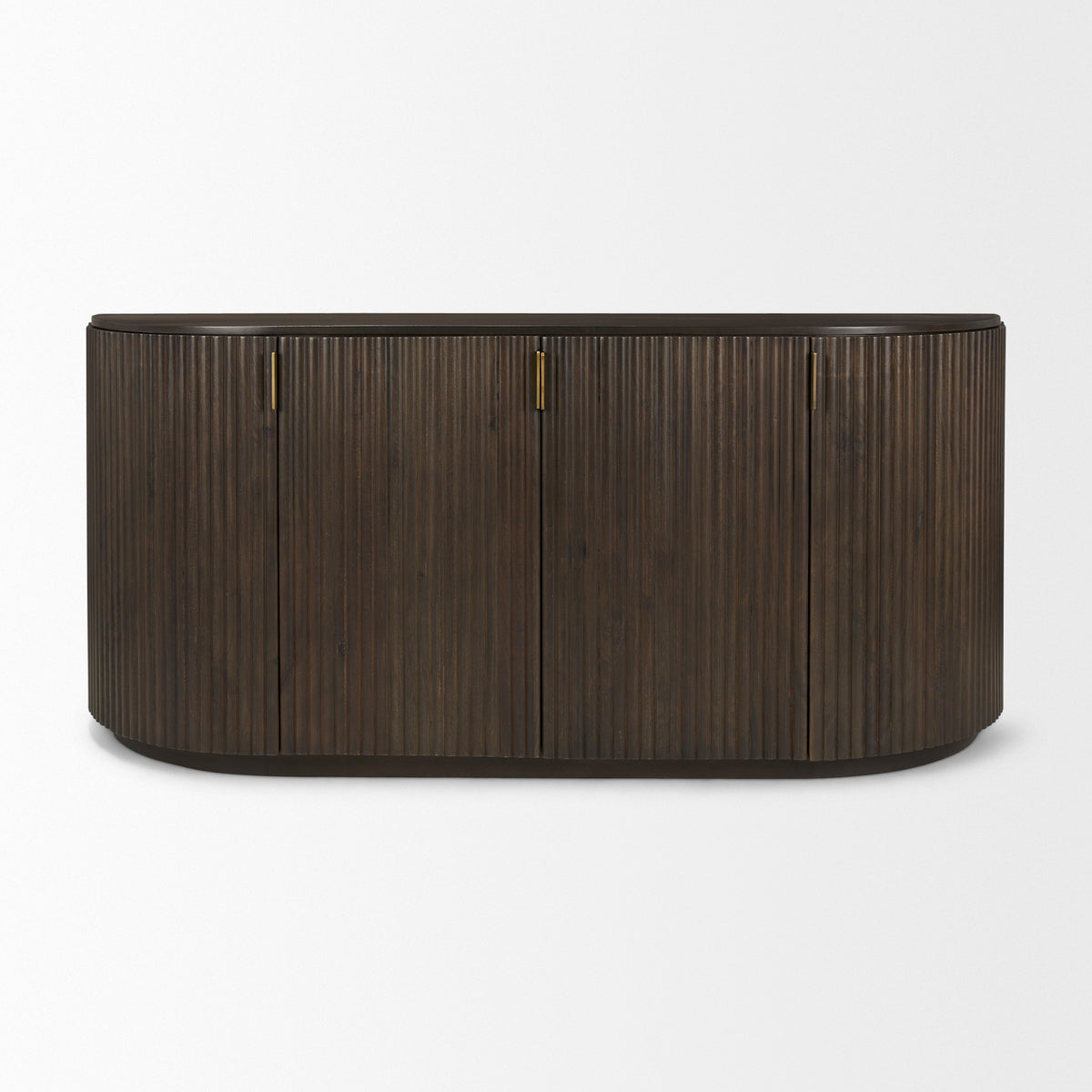 Terra 72L x 18W x 32H Dark Brown Wood Fluted Sideboard-Sideboards & Buffets-DECOROLALA
