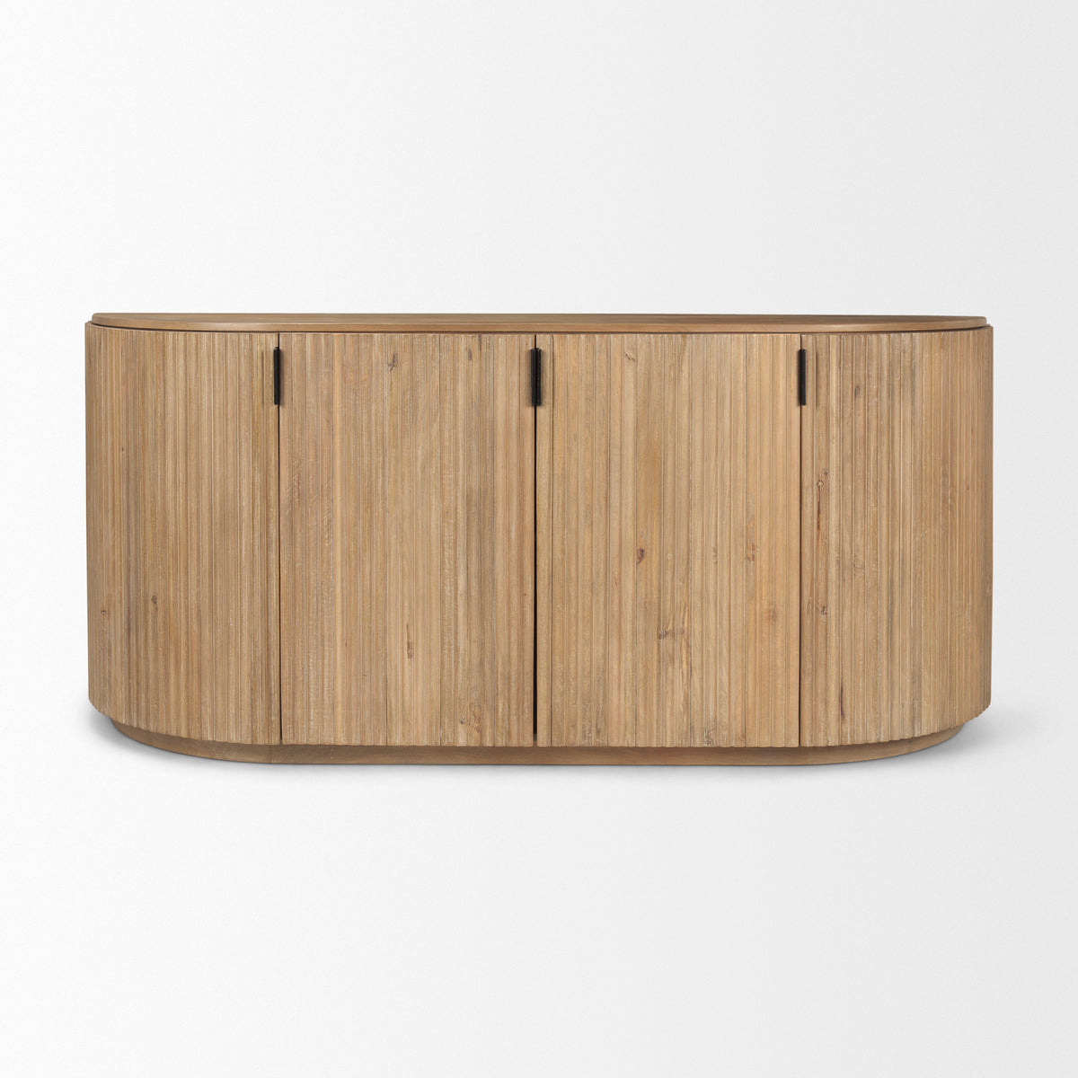 Terra 72L x 18W x 32H Dark Brown Wood Fluted Sideboard-Sideboards & Buffets-DECOROLALA
