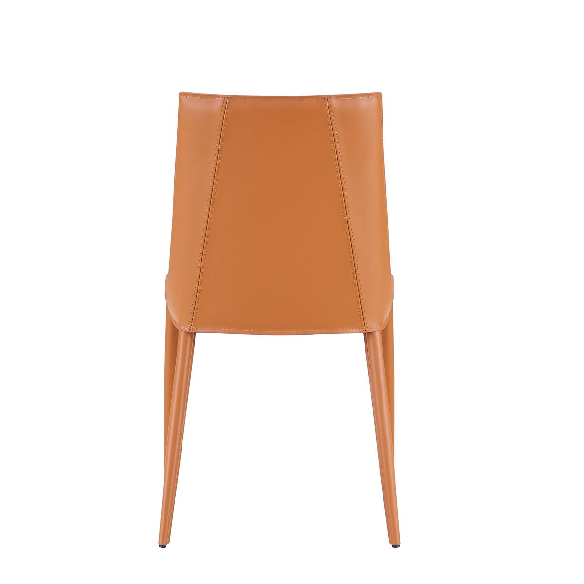Terra Cotta Upholstered Leather Dining Side Chair-Dining Chairs-DECOROLALA