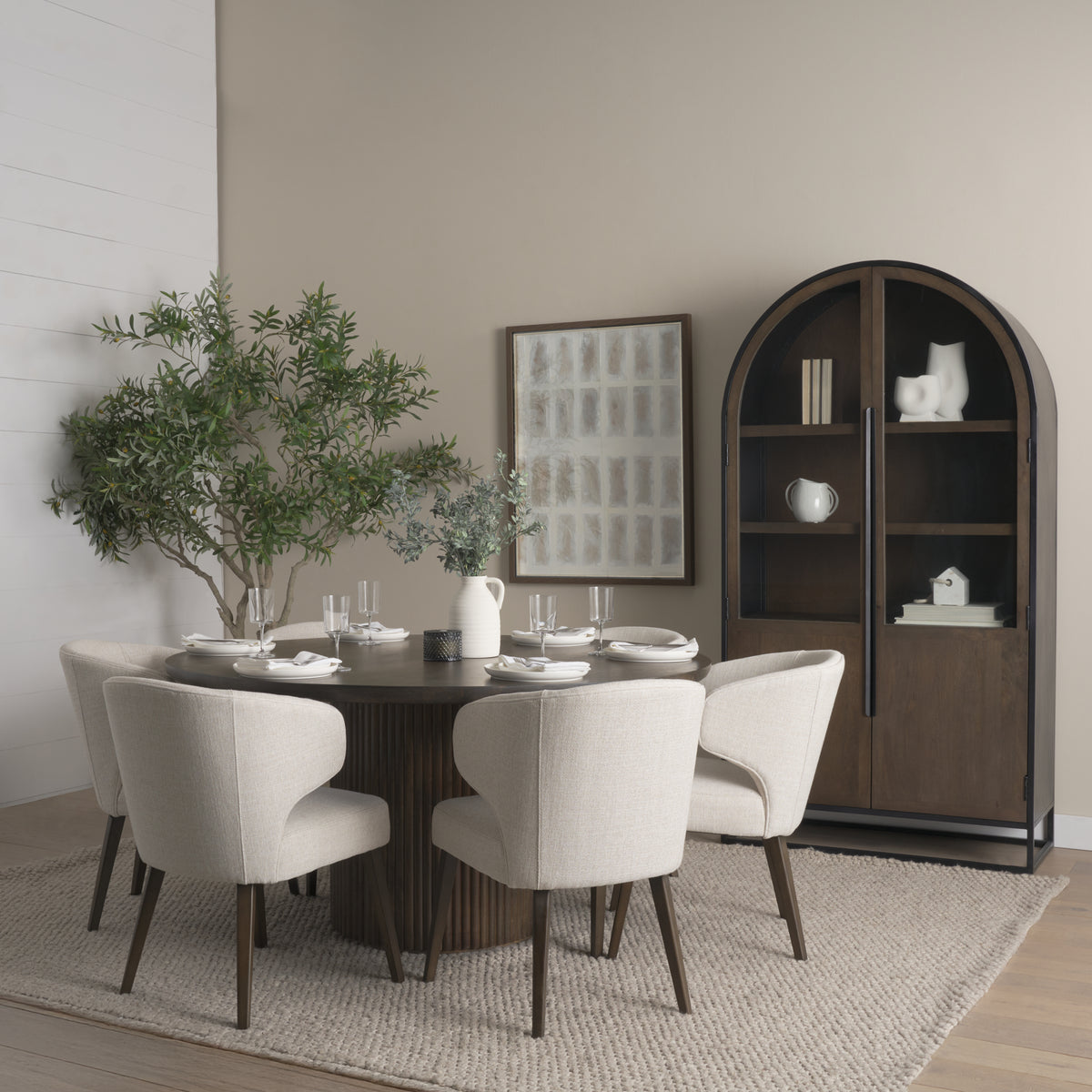 Terra Dining Table, 6 Niles Chairs, and Sloan Cabinet-Dining Tables-DECOROLALA