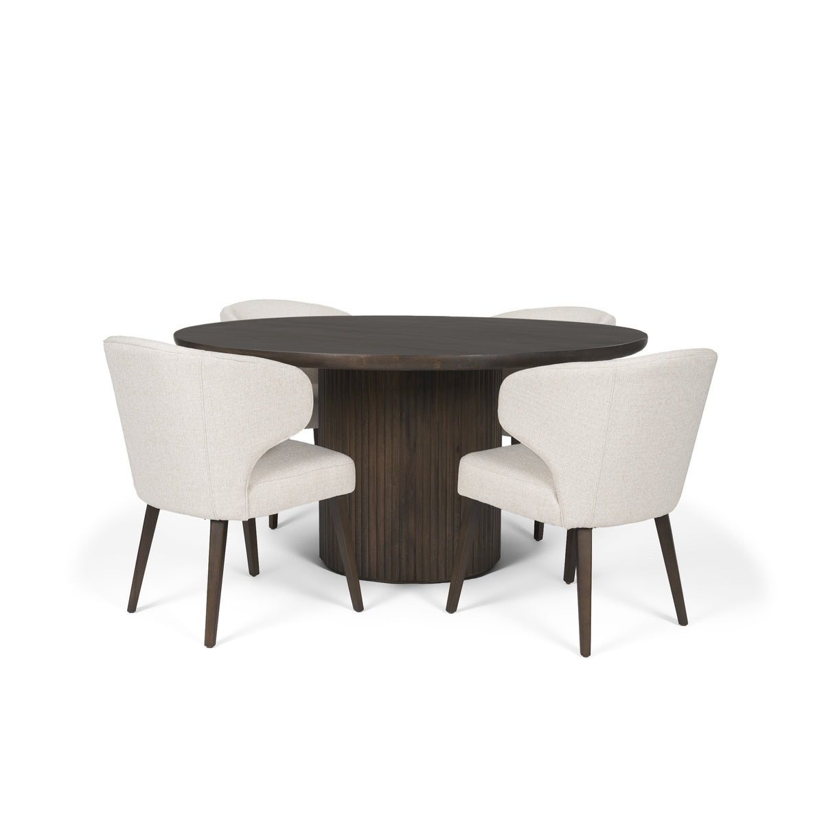 Terra Fluted Dining Table - 4 Niles Chairs-Dining Tables-DECOROLALA