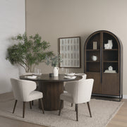 Terra Fluted Dining Table - 4 Niles Chairs - Sloan Cabinet-Dining Tables-DECOROLALA