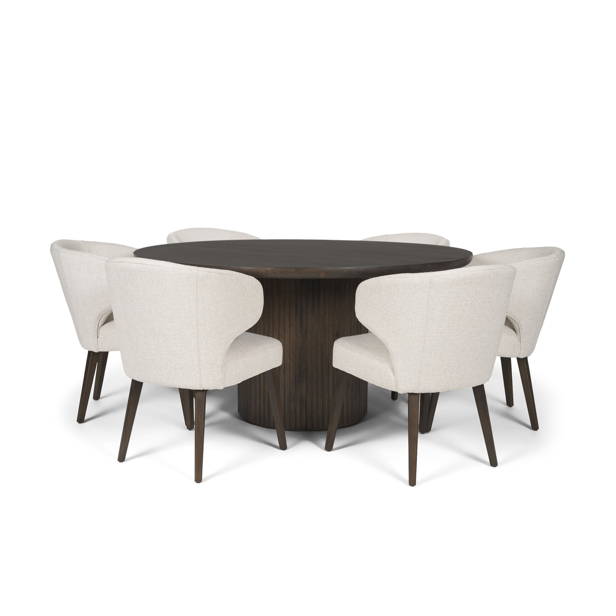 Terra Fluted Dining Table - 6 Niles Chairs-Dining Tables-DECOROLALA