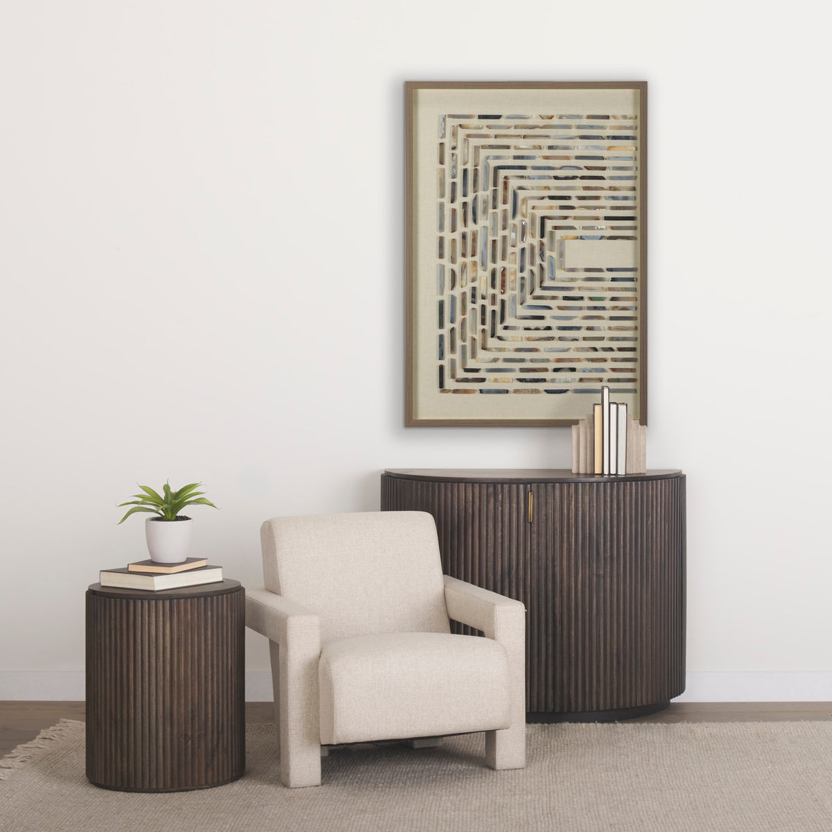 Terra Fluted Wood 2-Door Accent Cabinet-Accent Cabinets & Chests-DECOROLALA
