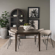 Teva 72"L x 39"W Rectangular Dining Table | Modern | Dark Brown Wood | Seats 6-Dining Tables-DECOROLALA