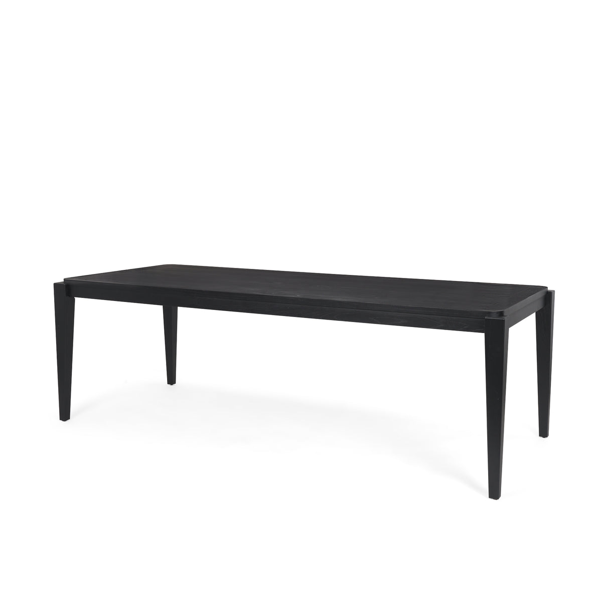 Teva 92"L x 39"W Rectangular Dining Table | Modern | Black Wood | Seats 8-Dining Tables-DECOROLALA