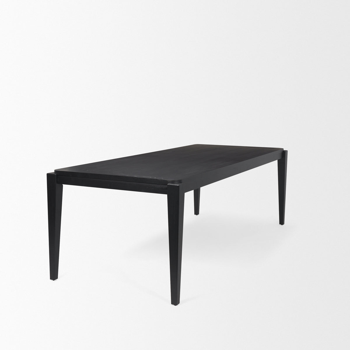 Teva 92"L x 39"W Rectangular Dining Table | Modern | Black Wood | Seats 8-Dining Tables-DECOROLALA