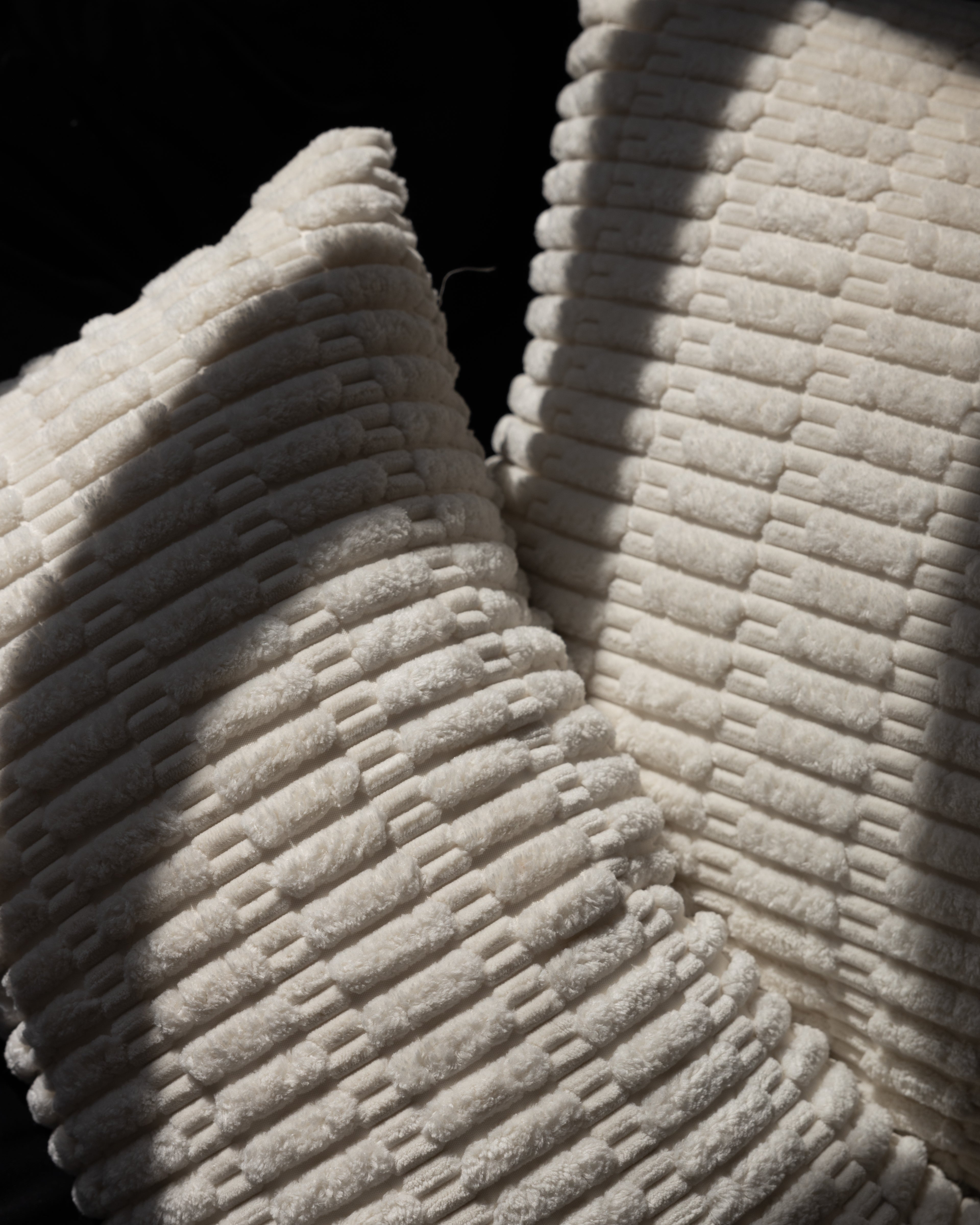 Textured Plush Cream Decorative Pillow-Decorative Cushions-DECOROLALA