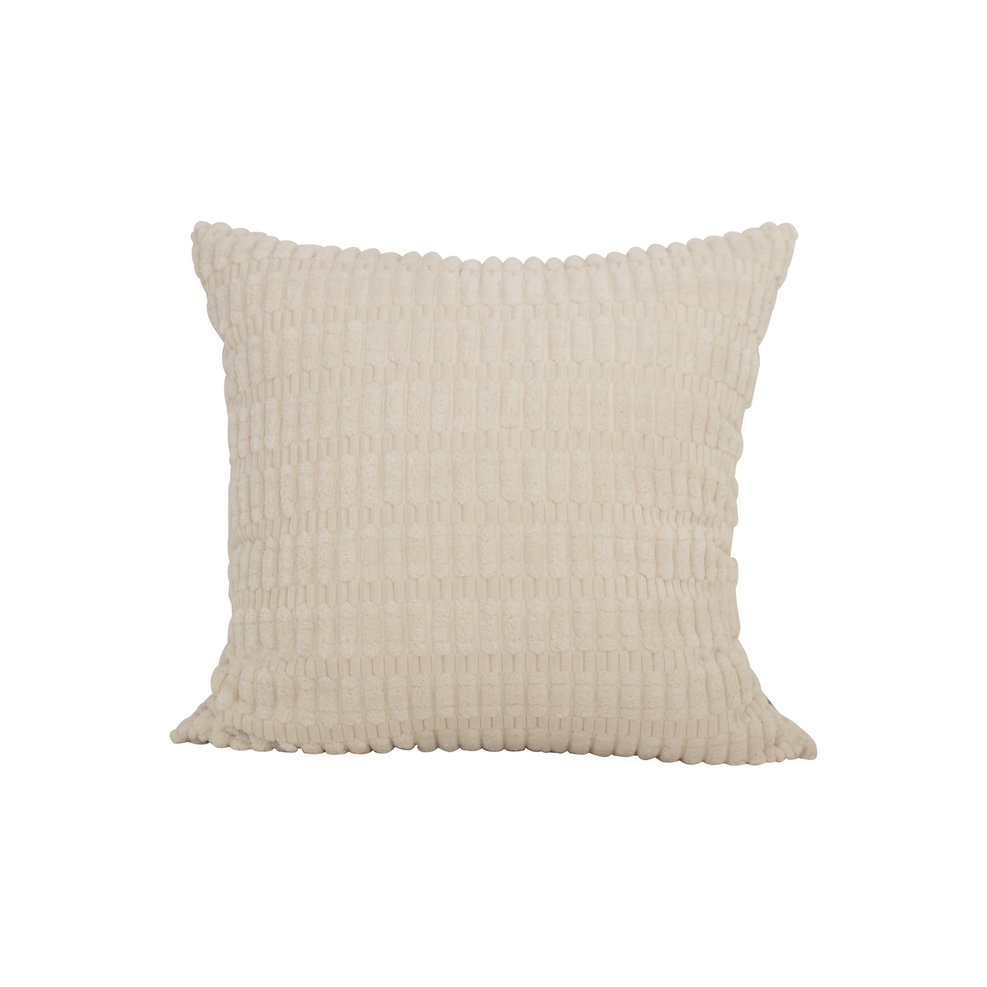 Textured Plush Cream Decorative Pillow-Decorative Cushions-DECOROLALA
