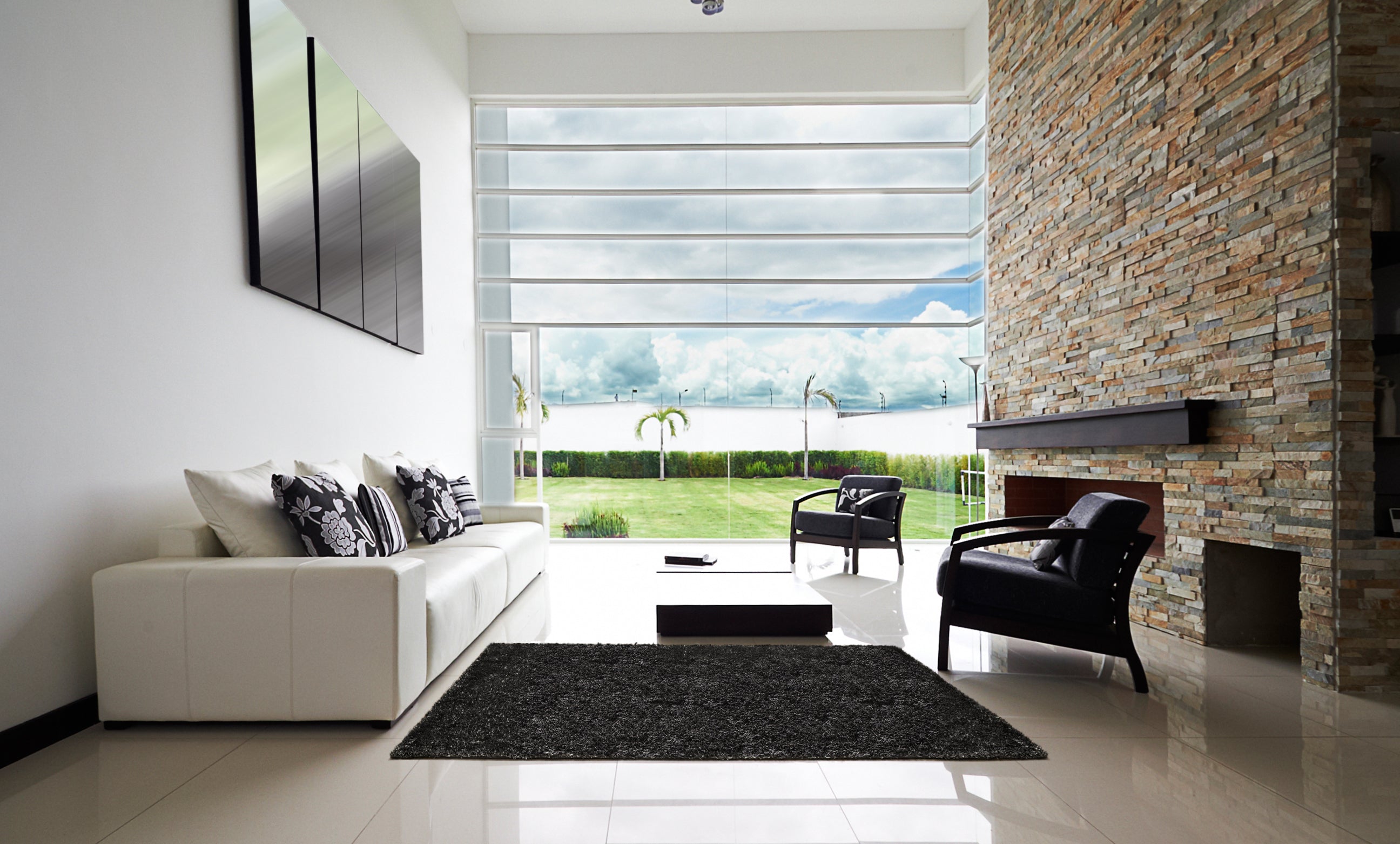 Textured Shag Rug 5'x 7'-Rugs-DECOROLALA