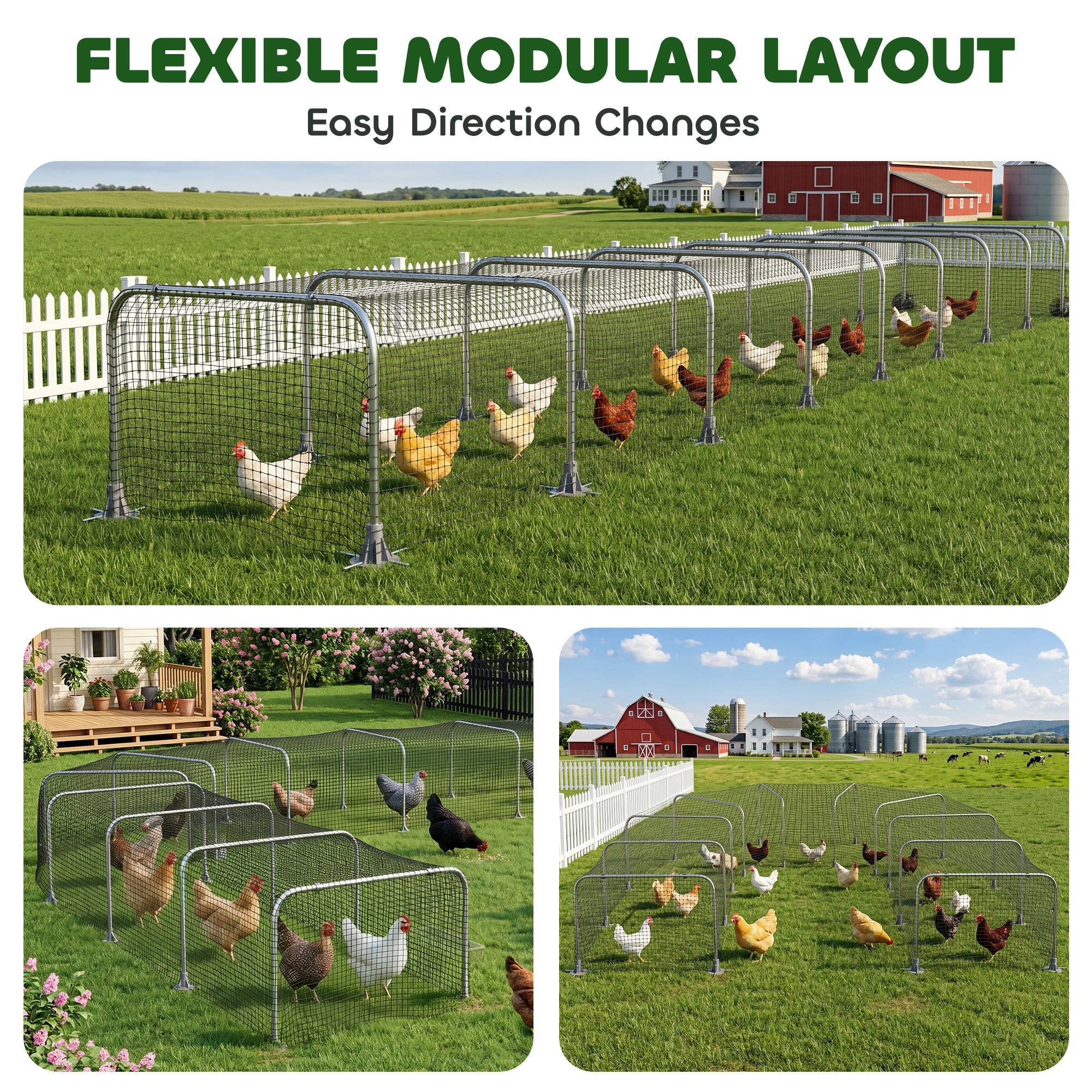 Extra Long Chicken Tunnel for Outside, 354" x 39" Galvanized Steel Chicken Run for 10-15 Chickens or Ducks