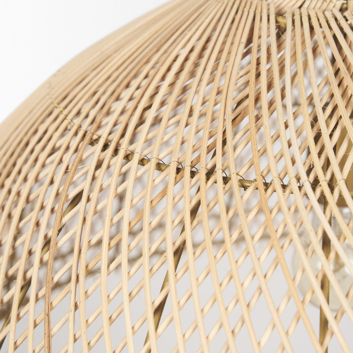 Thad 1-Light Natural Woven Rattan Dome Pendant-Pendant Lighting-DECOROLALA