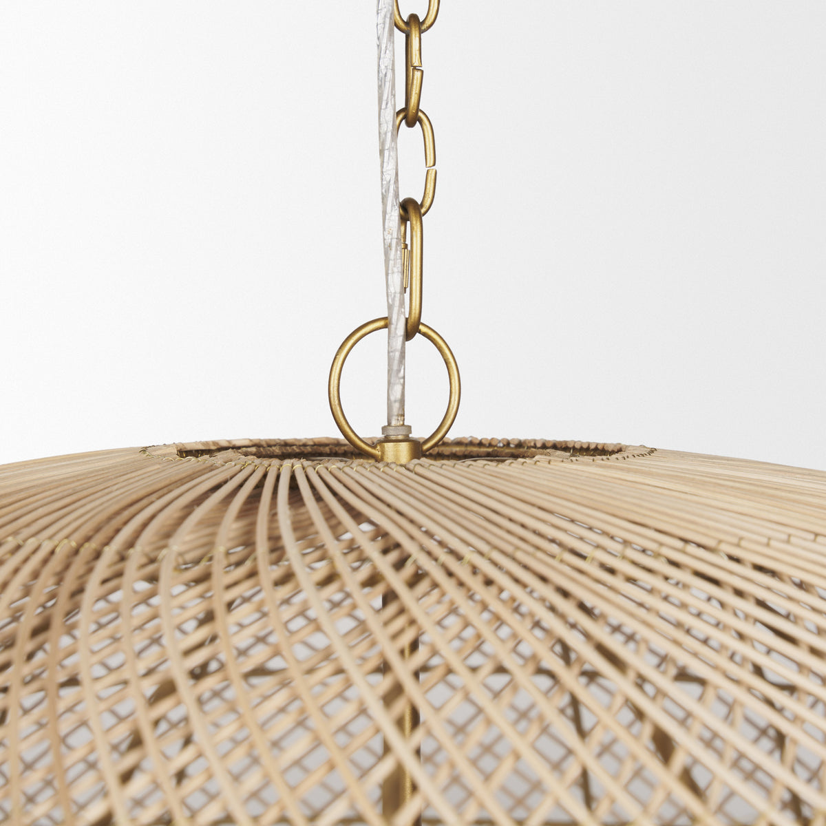 Thad 4-Light Natural Woven Rattan Dome Chandelier-Chandeliers-DECOROLALA