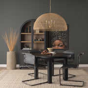 Thad 4-Light Natural Woven Rattan Dome Chandelier-Chandeliers-DECOROLALA
