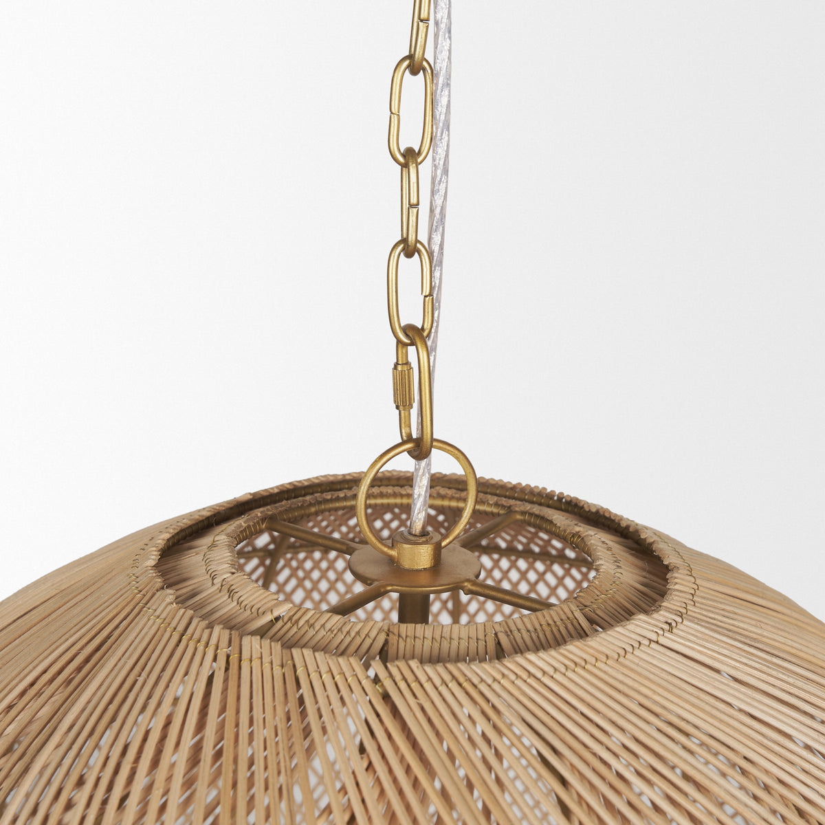 Thad 4-Light Natural Woven Rattan Foyer Chandelier-Chandeliers-DECOROLALA