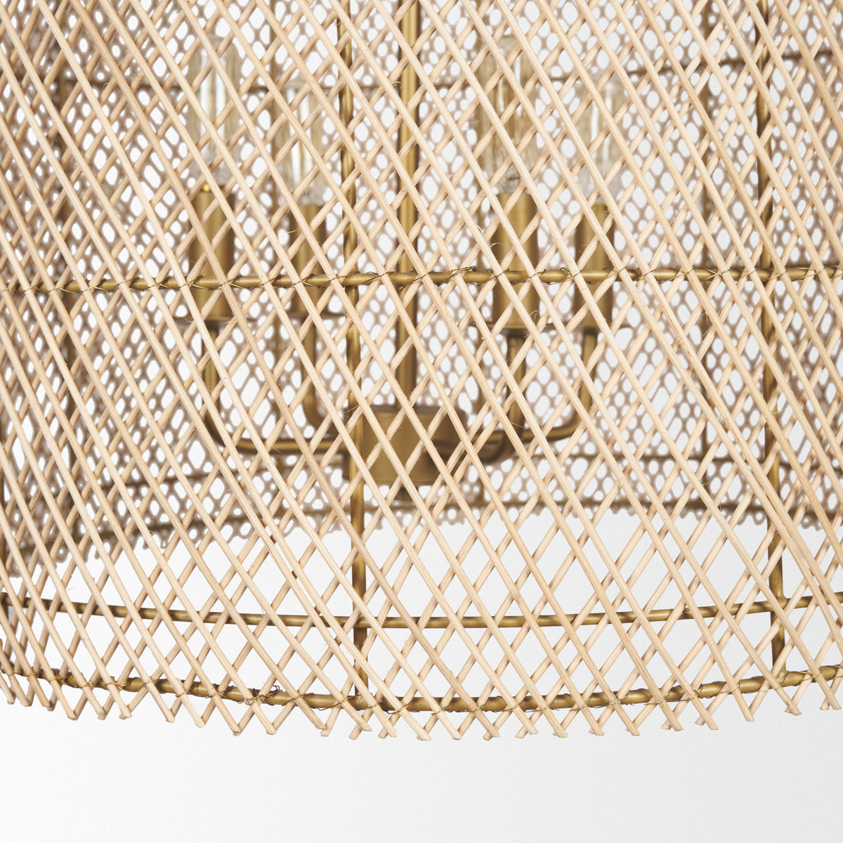 Thad 4-Light Natural Woven Rattan Foyer Chandelier-Chandeliers-DECOROLALA