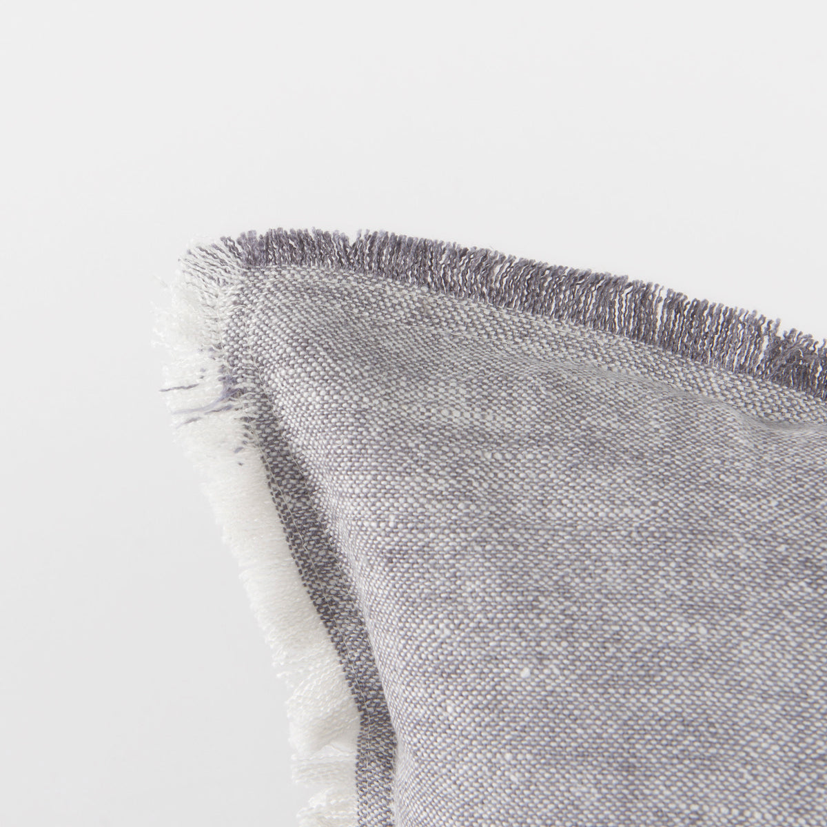 Thais 13x21 Gray Fabric Fringed Decorative Pillow Cover-Decorative Pillows-DECOROLALA