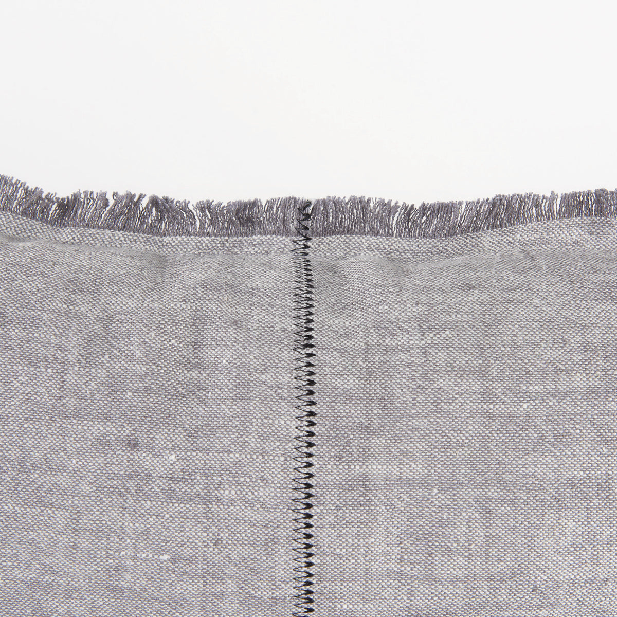 Thais 13x21 Gray Fabric Fringed Decorative Pillow Cover-Decorative Pillows-DECOROLALA