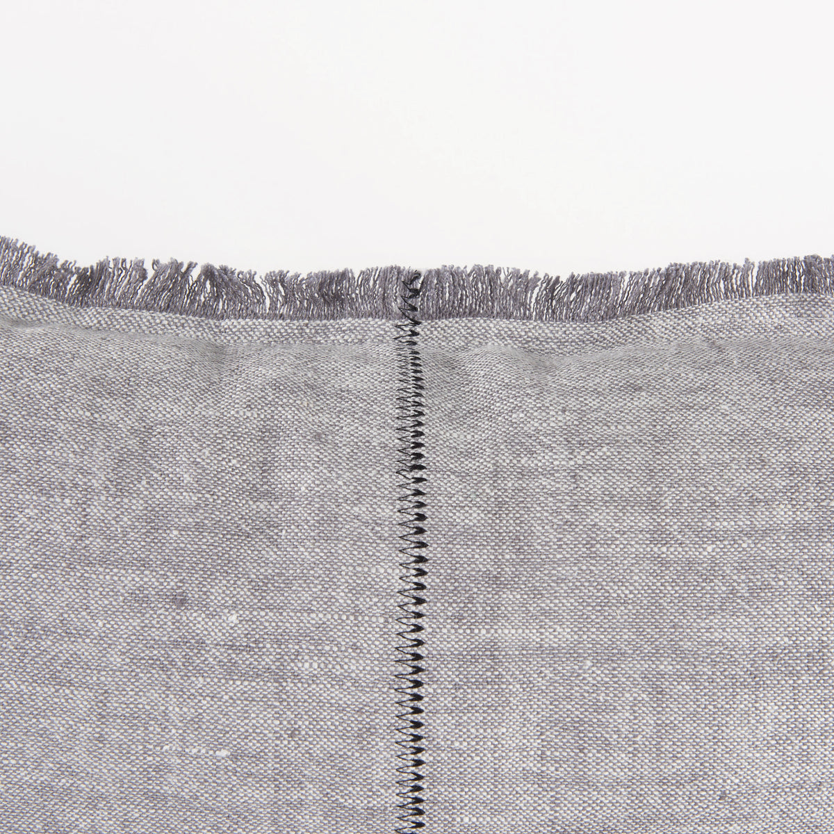 Thais 13x21 Gray Fabric Fringed Pillow Cover w/Non-Allegen Filler-Decorative Pillows-DECOROLALA