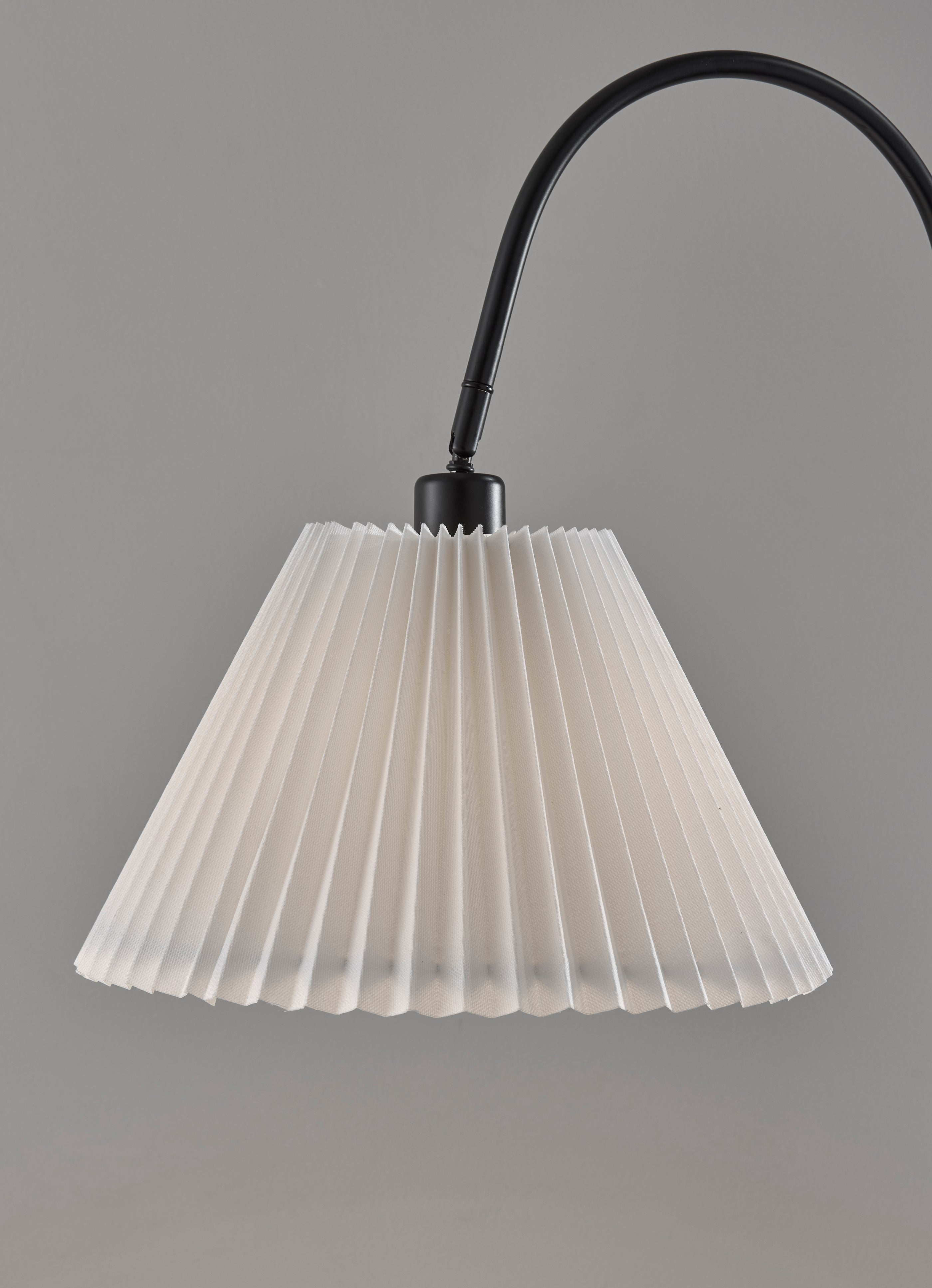 Thalia Floor Lamp - Black 58.5" White Shade-Lighting-DECOROLALA