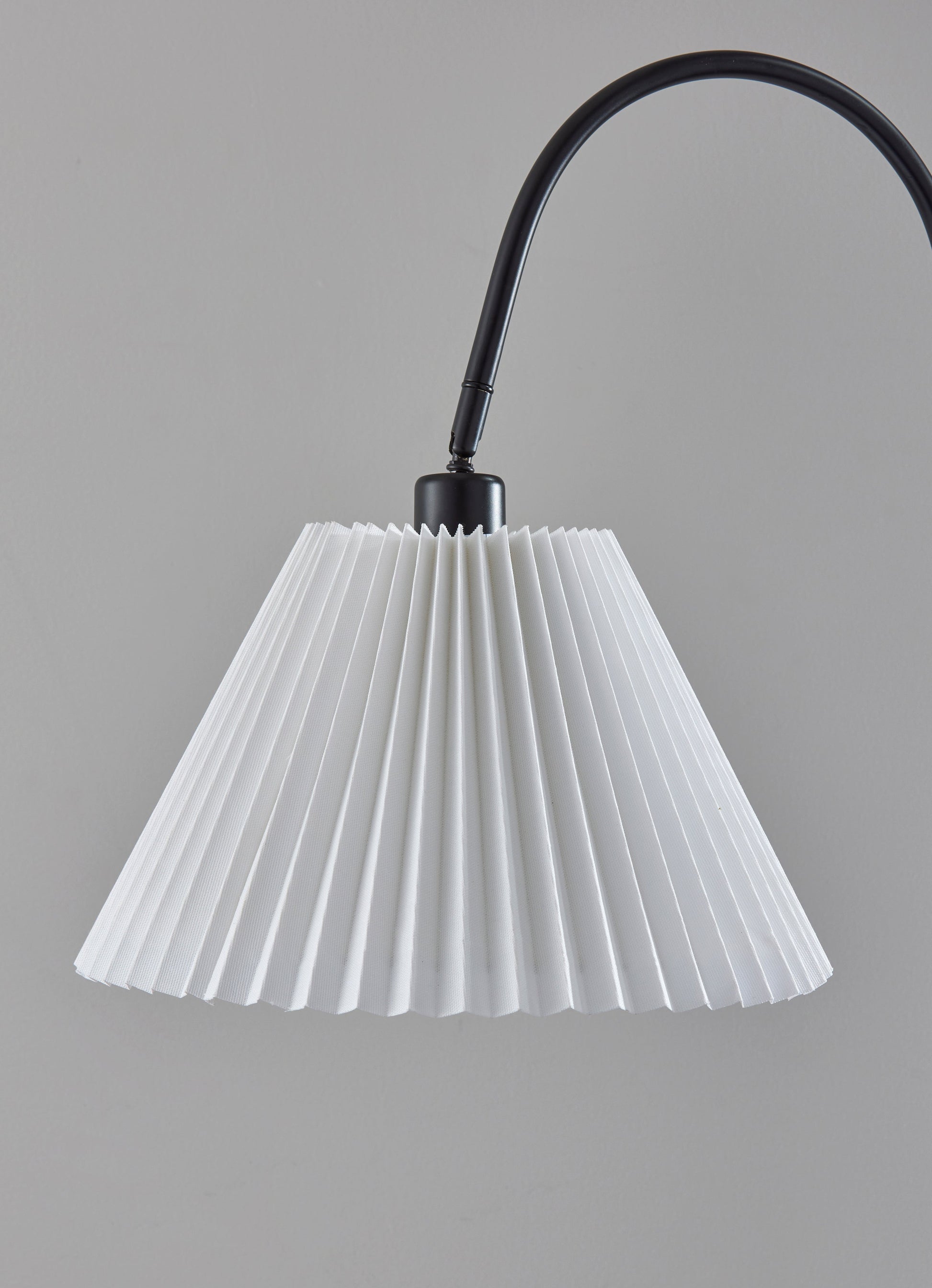 Thalia Floor Lamp - Black 58.5" White Shade-Lighting-DECOROLALA