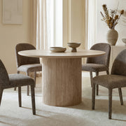 Thalia Round Dining Table - Ivory Sintered Stone 47"-Dining Table-DECOROLALA