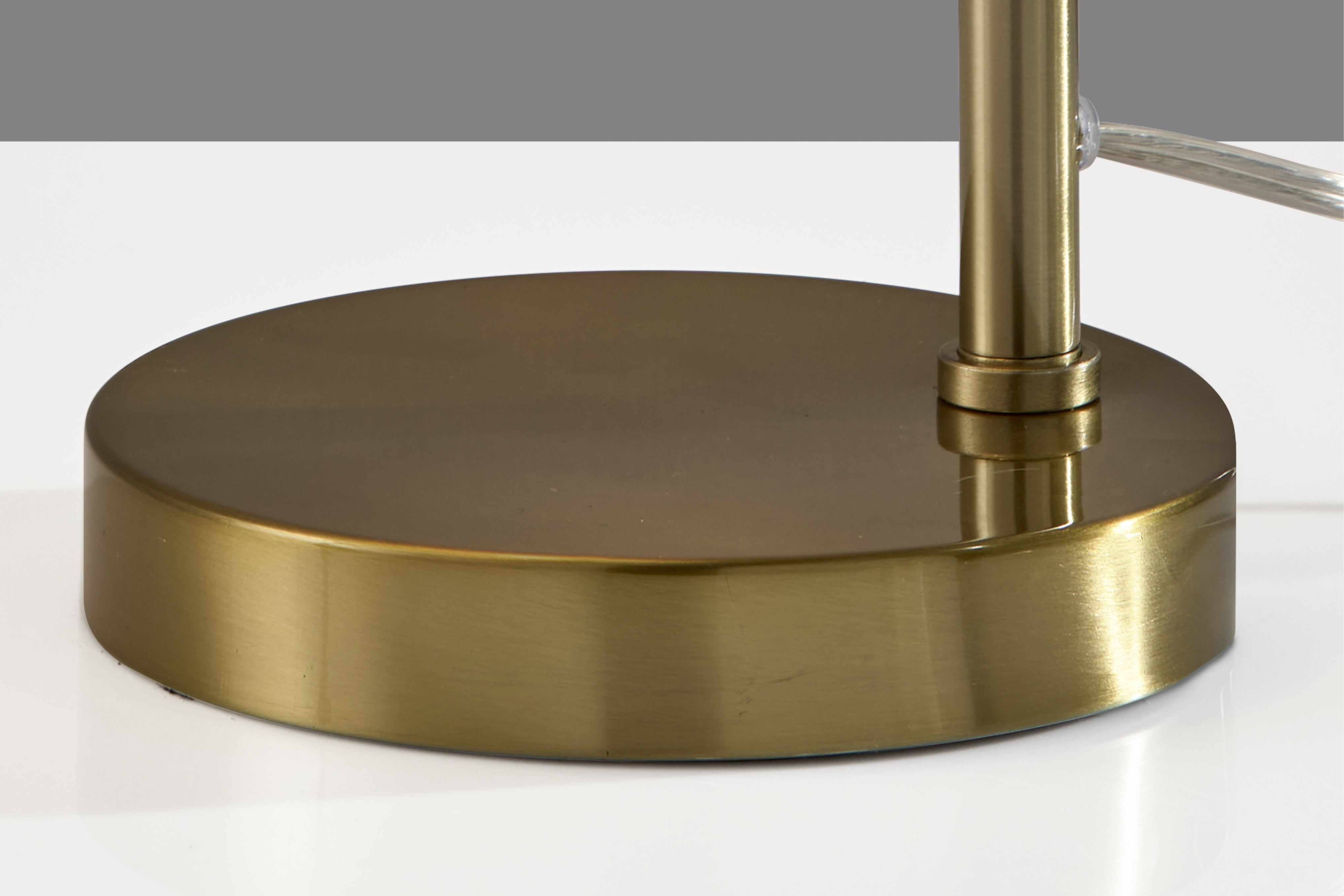 Thalia Table Lamp - Antique Brass 25" White Shade-Lighting-DECOROLALA
