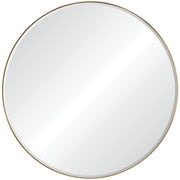 Thallo 48" Tall Round Wall Mirror, Yellow-Mirror-DECOROLALA
