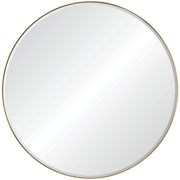 Thallo 48" Tall Round Wall Mirror, Yellow-Mirrors-DECOROLALA