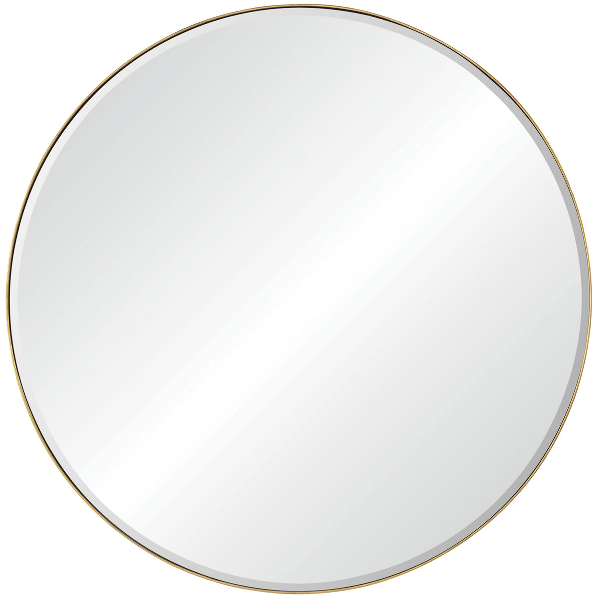 Thallo 48" Tall Round Wall Mirror, Yellow-Mirrors-DECOROLALA