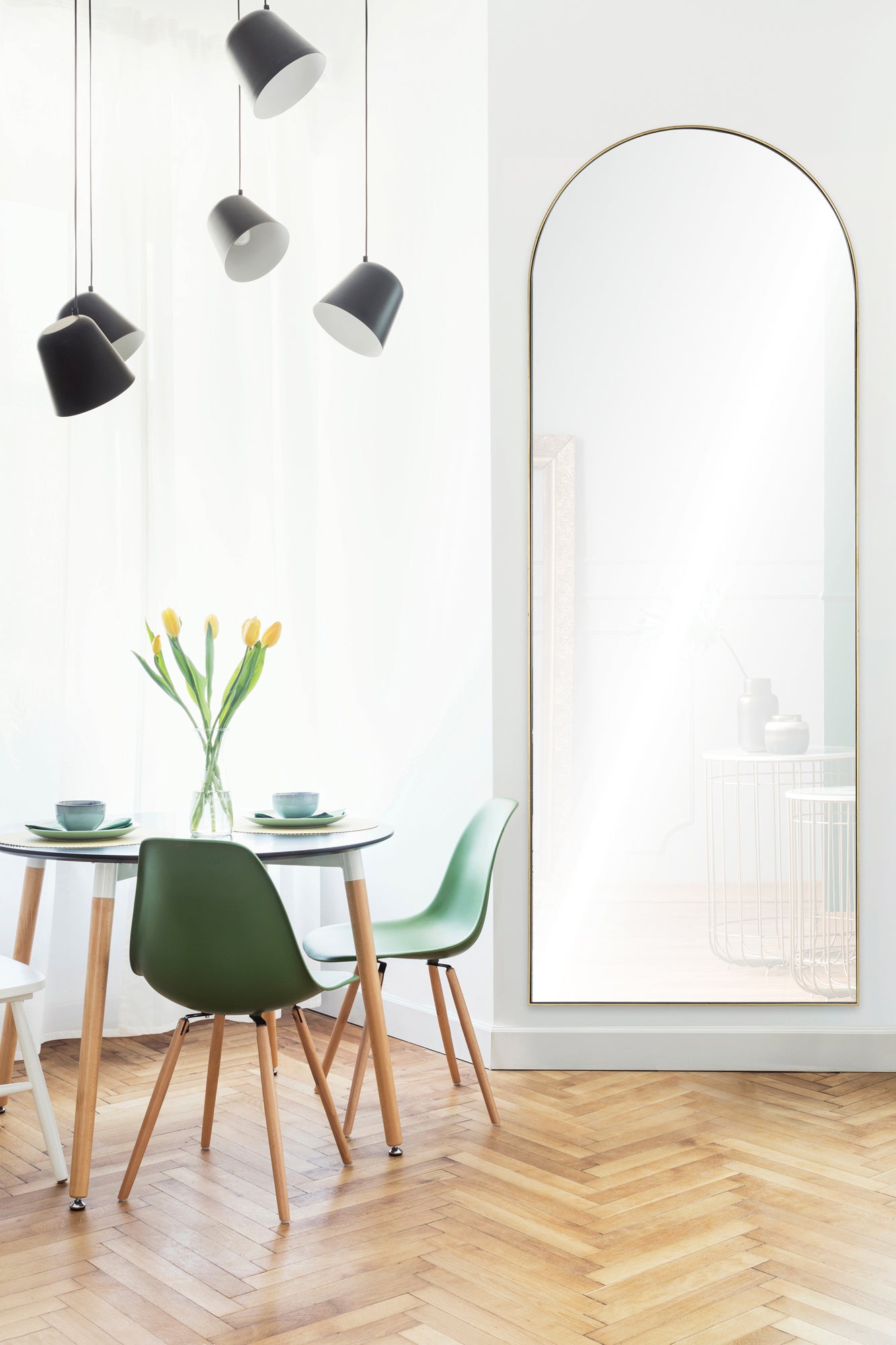 Thatcher 80" Tall Irregular Full Length Mirror, Yellow-Full Length Mirror-DECOROLALA